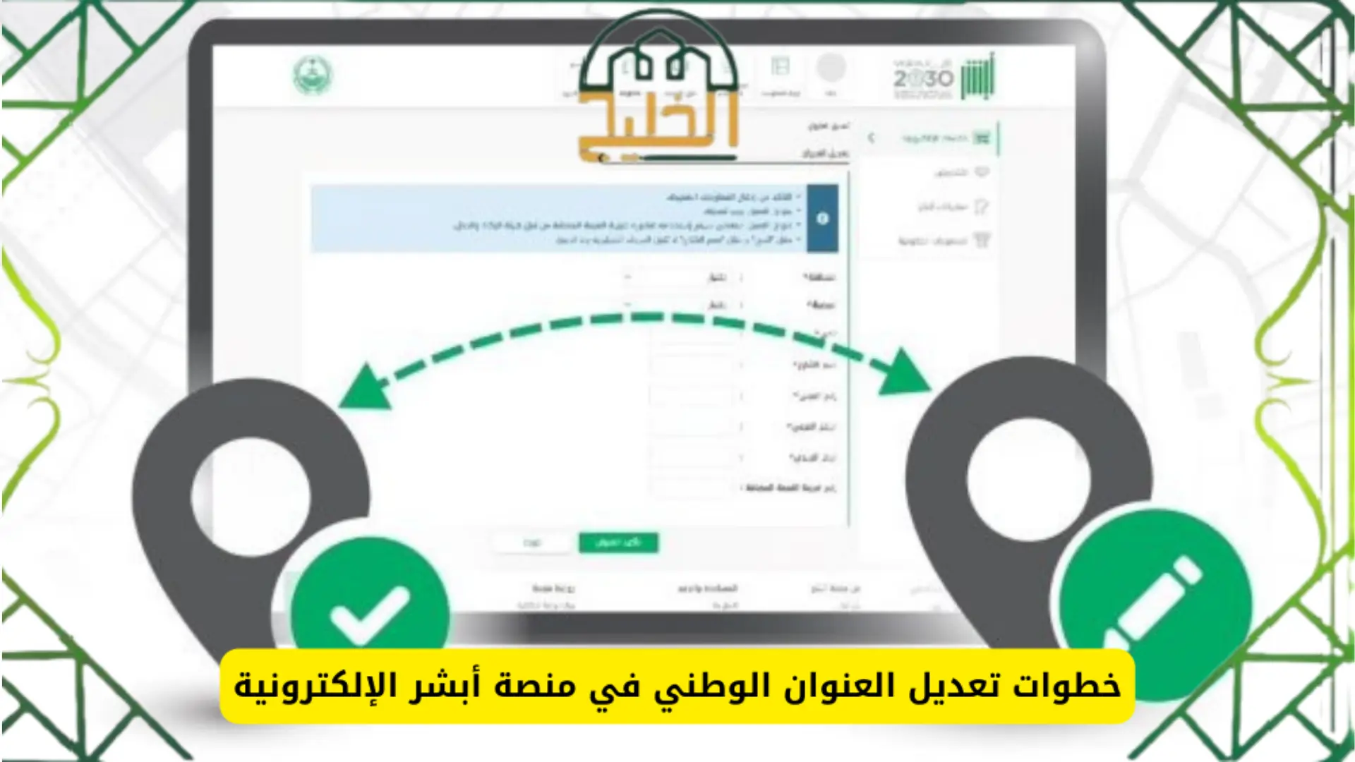 تعديل مكان سكني في العنوان الوطني