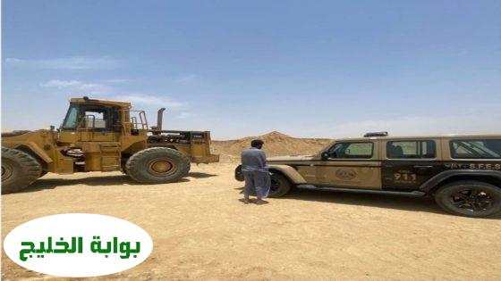 إحباط محاولة مقيم لانتهاك نظام البيئة من خلال استغلال الرواسب في منطقة المدينة
