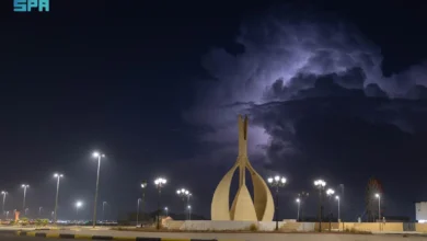 ظواهر جوية متقلبة: تأثير الصواعق الرعدية والأمطار في عرعر