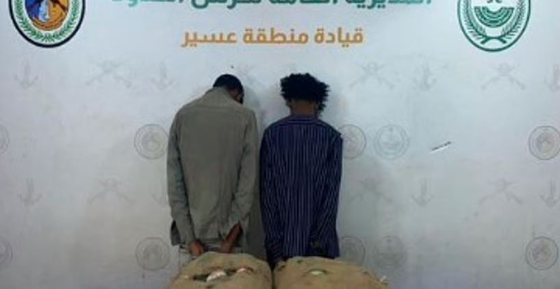 إحباط محاولة تهريب 30 كجم من القات في عسير: القبض على مهاجرين إثيوبيين من قبل حرس الحدود