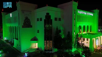 إمارة الباحة تتألق باللون الأخضر احتفالا بذكرى يوم التأسيس