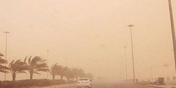 تنبيه: احتمال حدوث أتربة مثارة في منطقة تبوك حتى السادسة مساءً