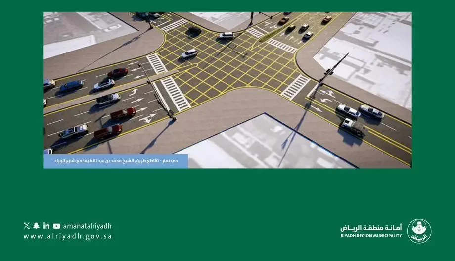 إطلاق مشروع المعالجة الهندسية لتقاطع طريق الشيخ محمد بن عبداللطيف في حي نمار بالرياض