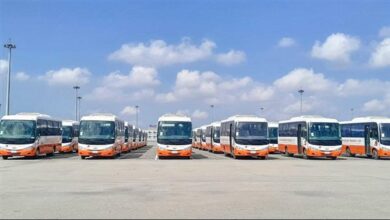 ميناء شرق بورسعيد يشحن 100 حافلة محلية الصنع على متن السفينة SUNSHINE ACE