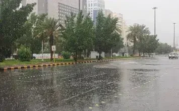 هطول الأمطار المباركة ي revitalizes محافظتي الخرج والدلم